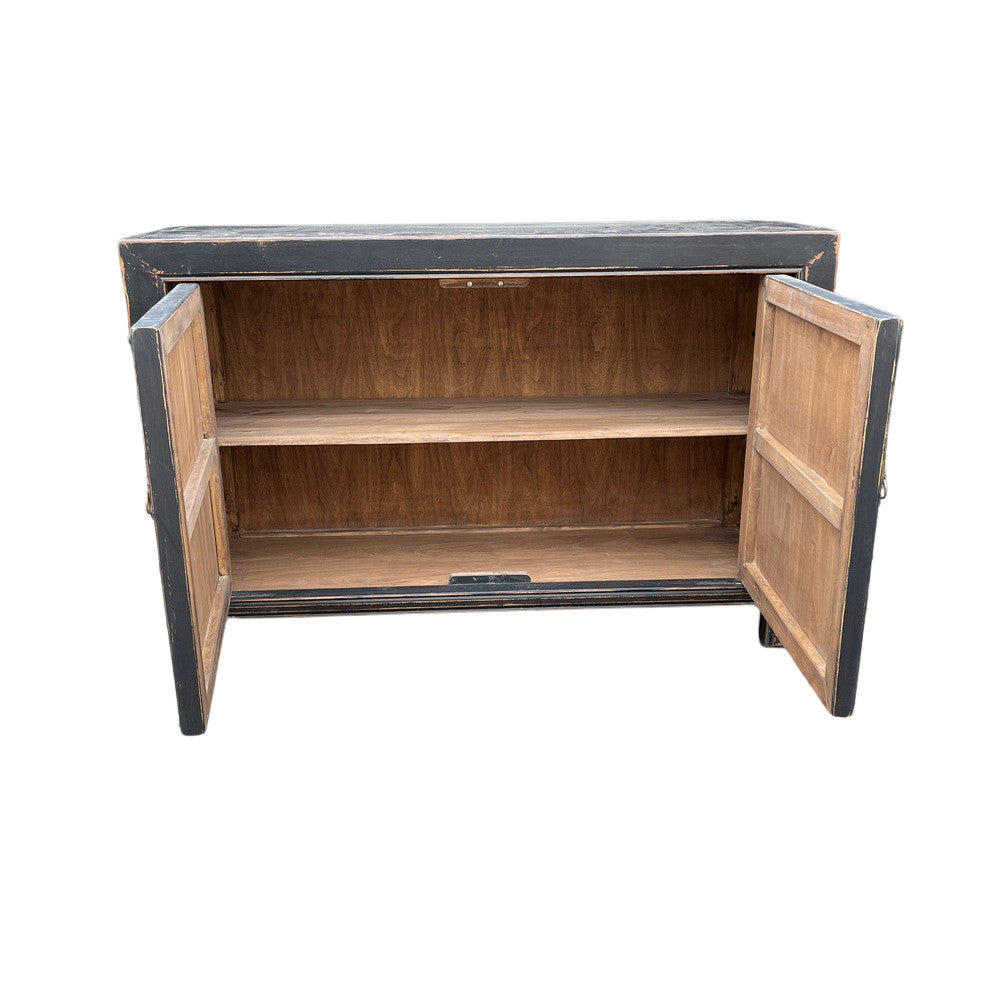 2-Door Wooden Cabinet With Metal Detail - Berbere Imports