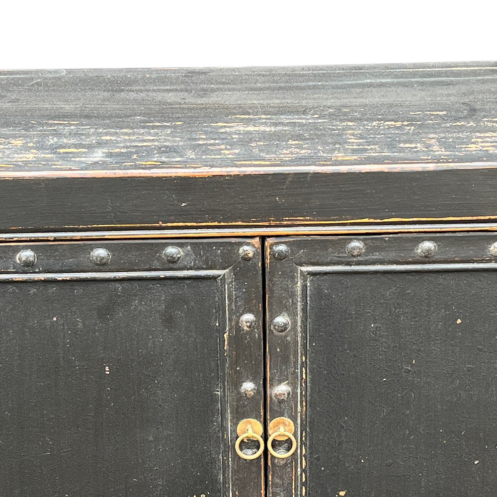 2-Door Wooden Cabinet With Metal Detail - Berbere Imports