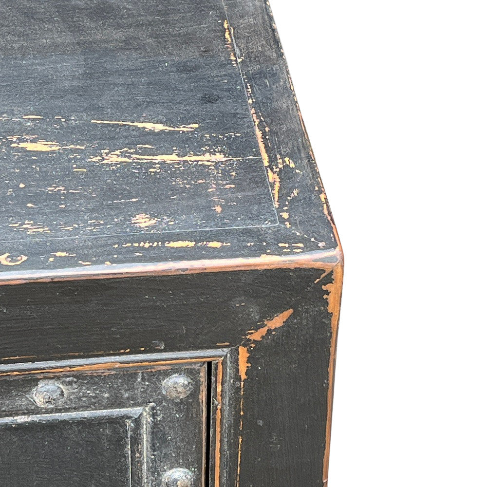 2-Door Wooden Cabinet With Metal Detail - Berbere Imports