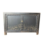 2-Door Wooden Cabinet With Metal Detail - Berbere Imports