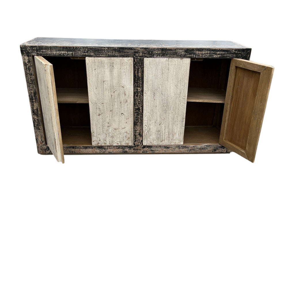 Vintage Distressed 4-Door Sideboard - Berbere Imports