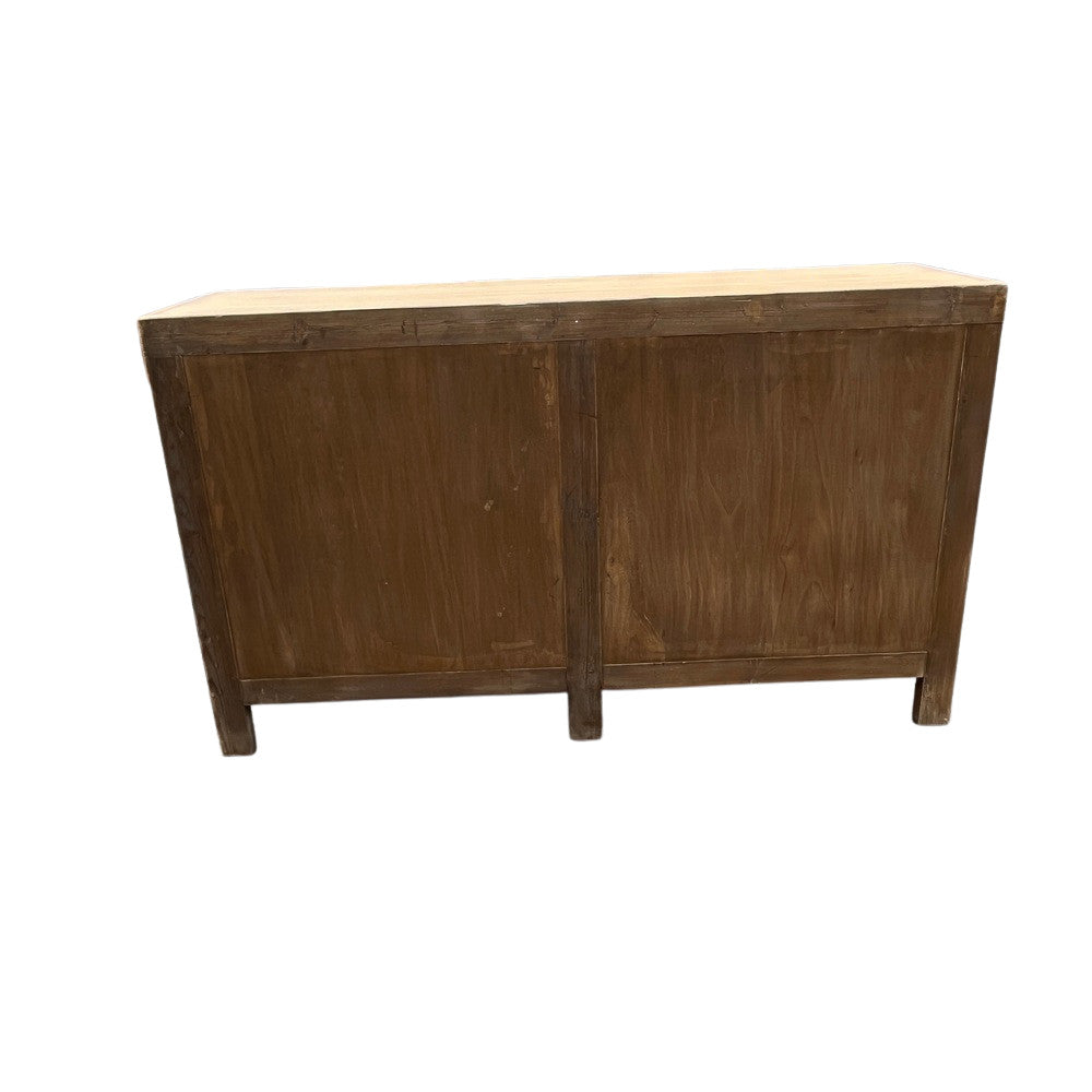 Vintage Natural Wooden Lattice 4-Door Sideboard - Berbere Imports