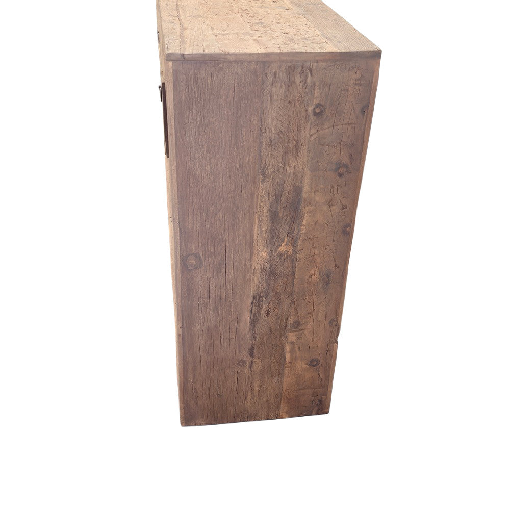 Indian 3-Drawer Wooden Sideboard With Shelves - Berbere Imports