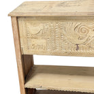 Indian Carved Wooden Sideboard With Shelves - Berbere Imports