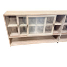 Indian Wooden Sideboard With 4-Sliding Glass Doors And Shelf - Berbere Imports