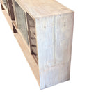 Indian Wooden Sideboard With 4-Sliding Glass Doors And Shelf - Berbere Imports