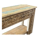 Vintage Indian Wooden Console With Carving - Berbere Imports