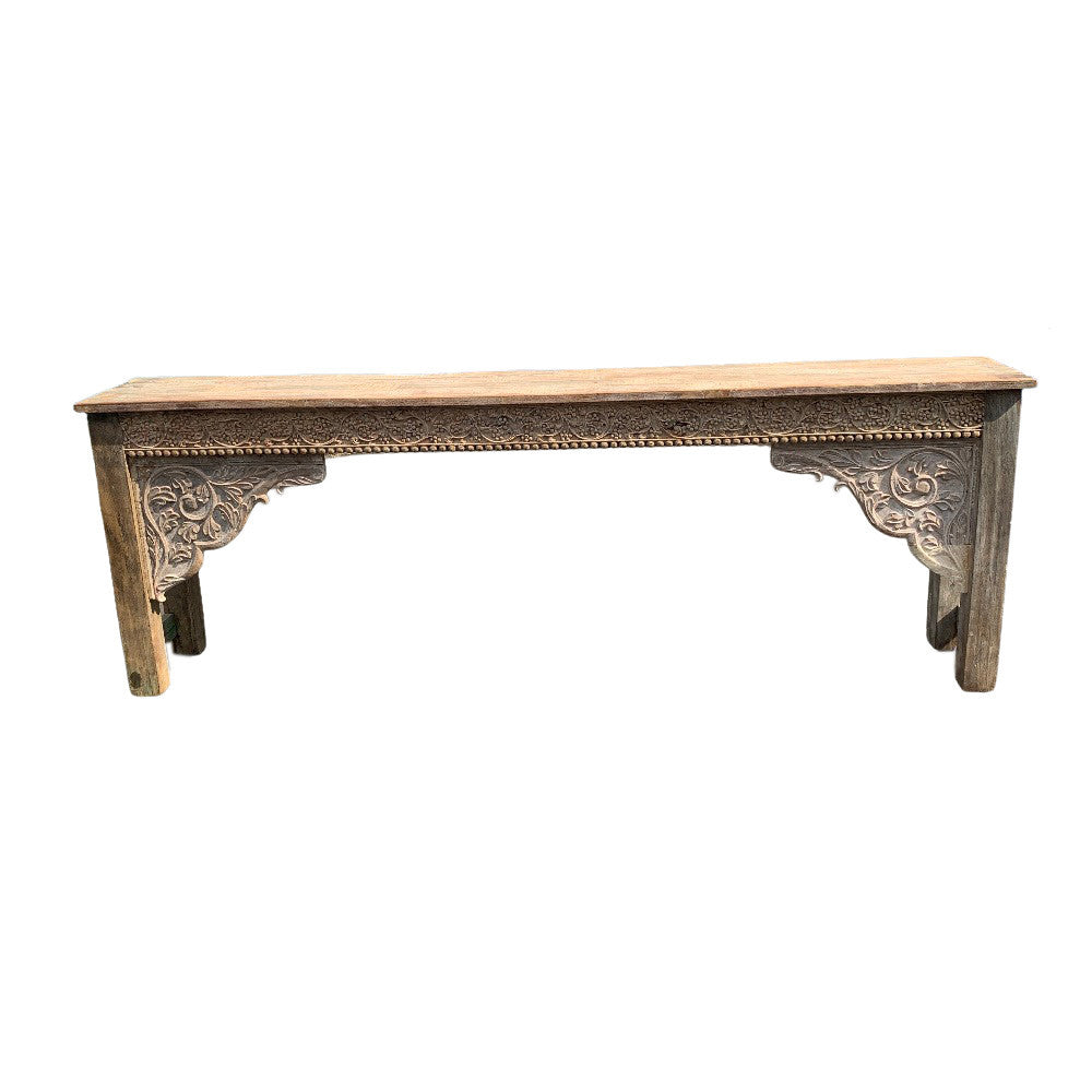 Vintage Indian Long Carved Console - Berbere Imports