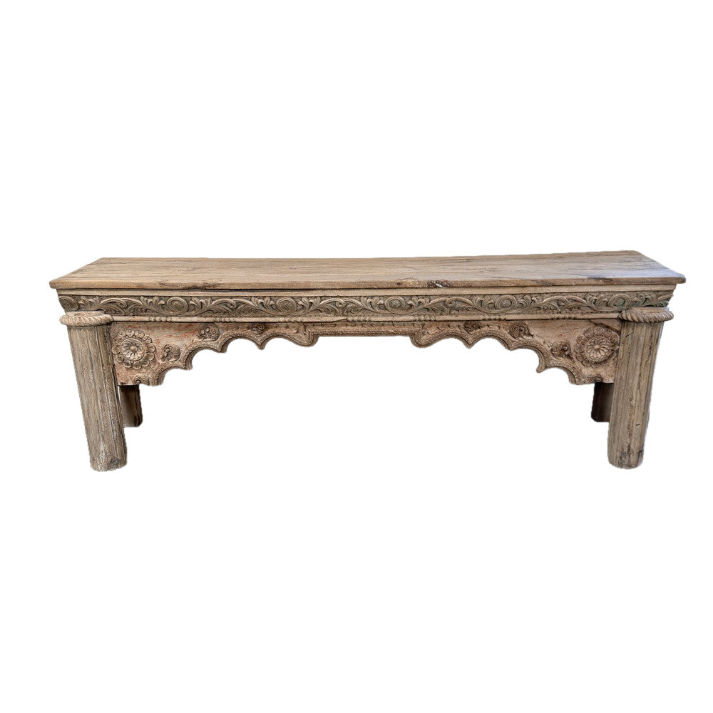 Vintage Indian Carved Wooden Console - Berbere Imports