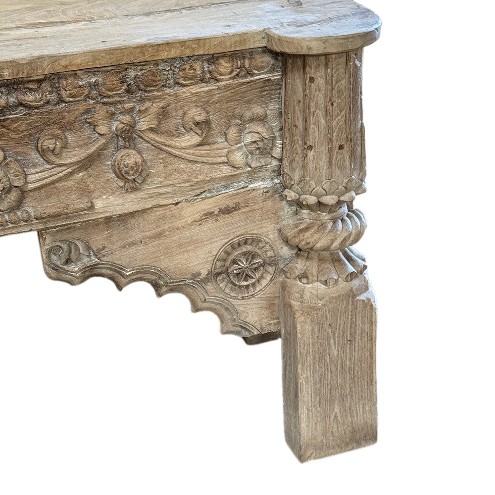 Vintage Indian Carved Wooden Console - Berbere Imports