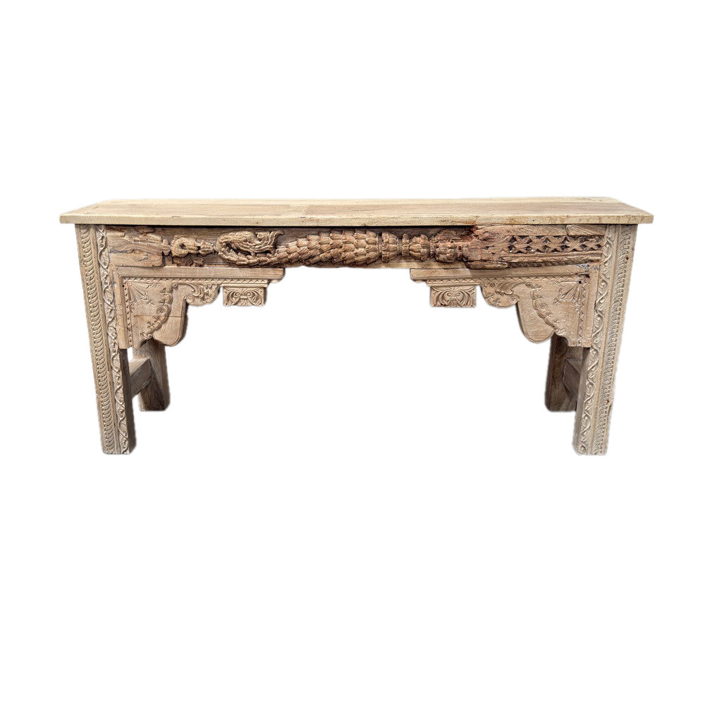 Vintage Indian Carved Wooden Console - Berbere Imports