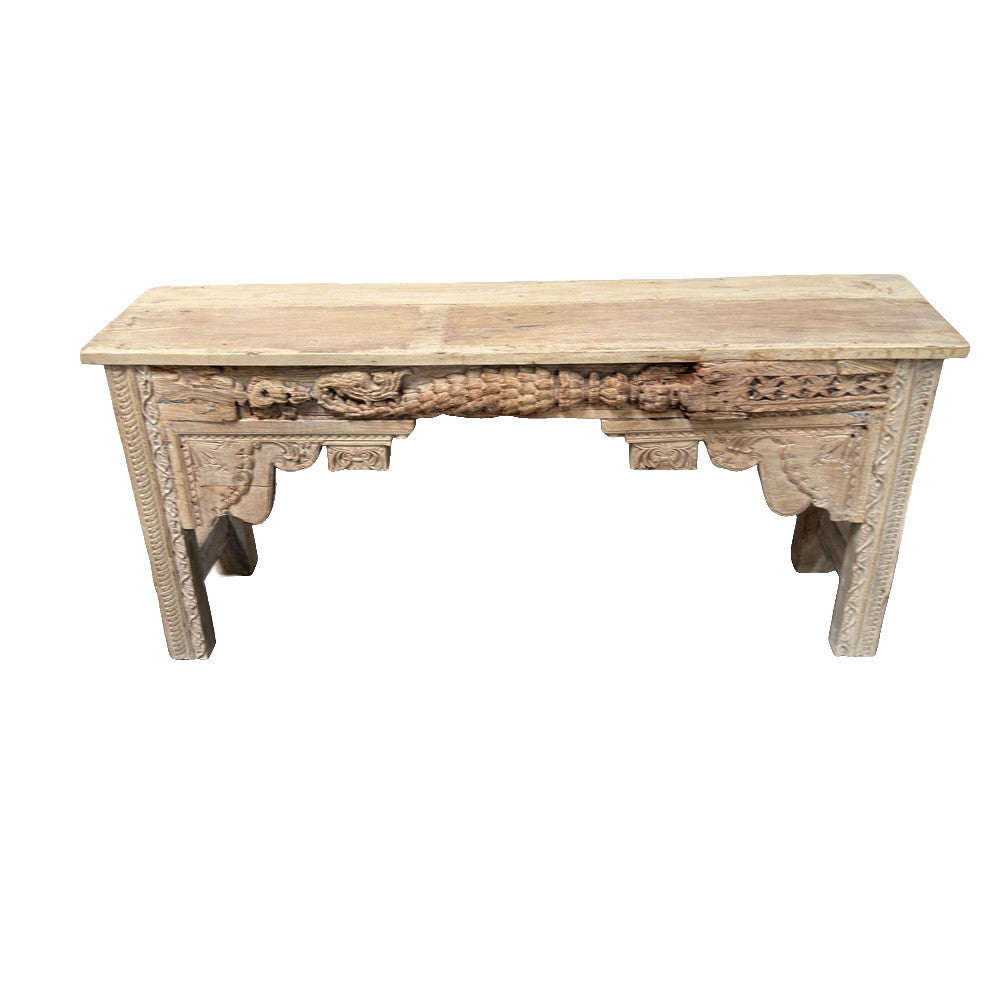 Vintage Indian Carved Wooden Console - Berbere Imports
