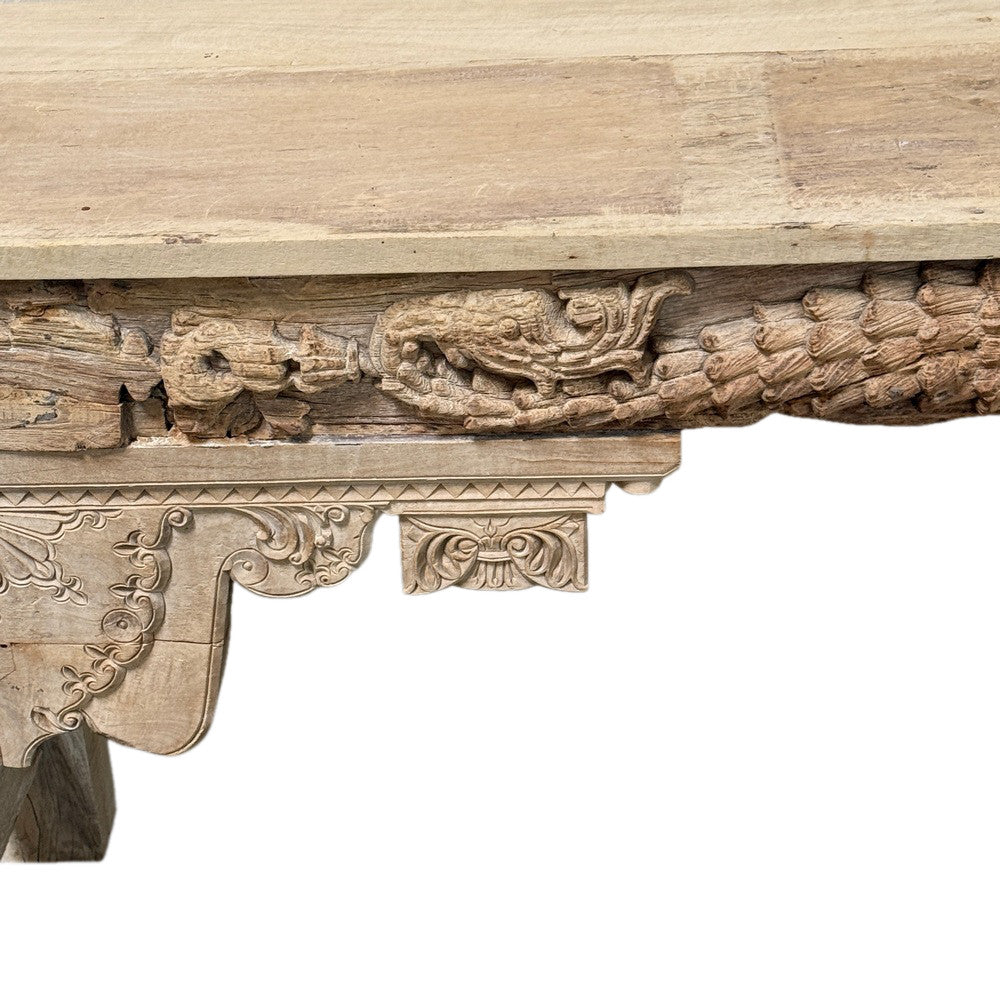 Vintage Indian Carved Wooden Console - Berbere Imports