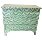 White And Green Bone Inlay 4-Drawer Dresser - Berbere Imports