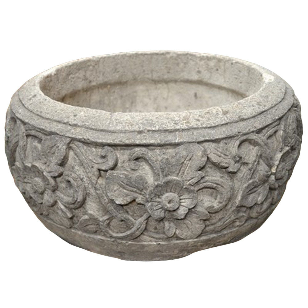 Indonesian Carved Stone Planter - Berbere Imports