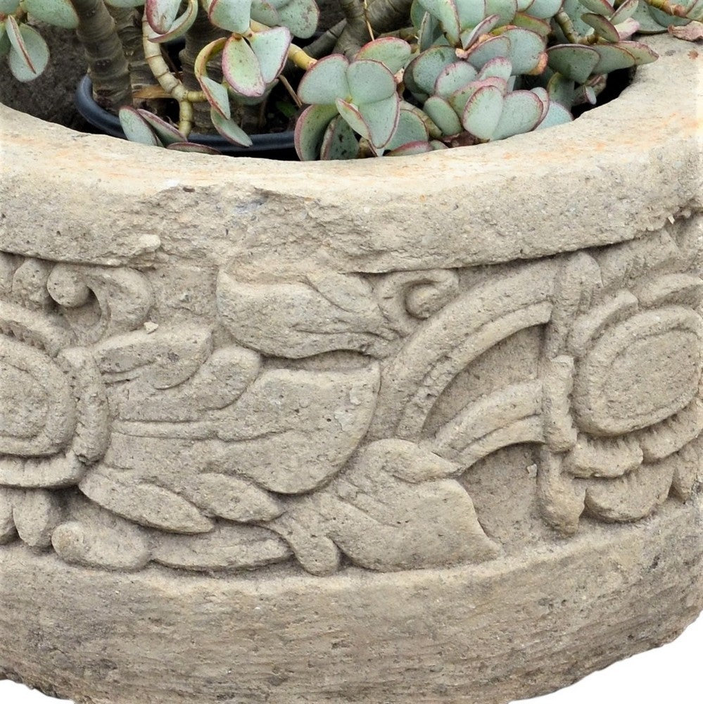 Indonesian Carved Stone Planter - Berbere Imports