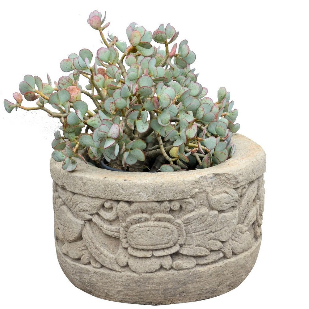 Indonesian Carved Stone Planter - Berbere Imports