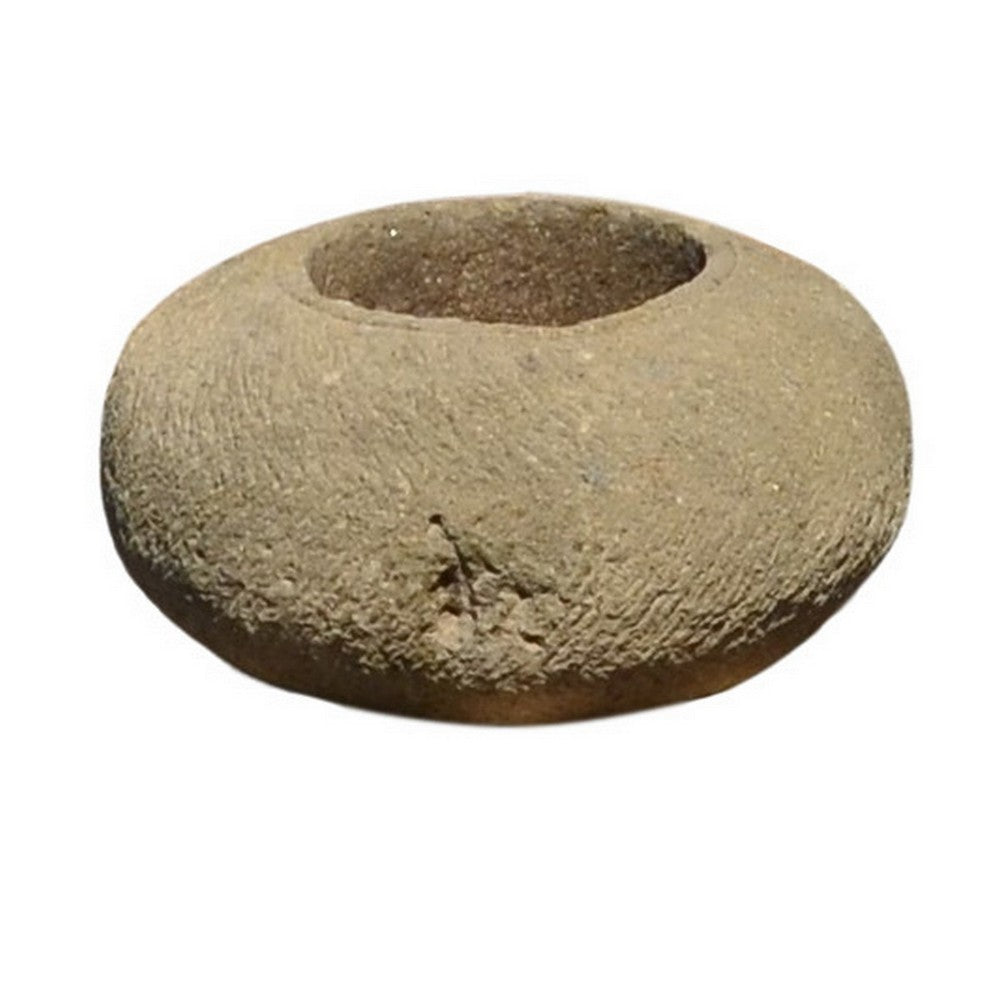 Indonesian Natural Stone Round Bowl Planter - Medium - Berbere Imports