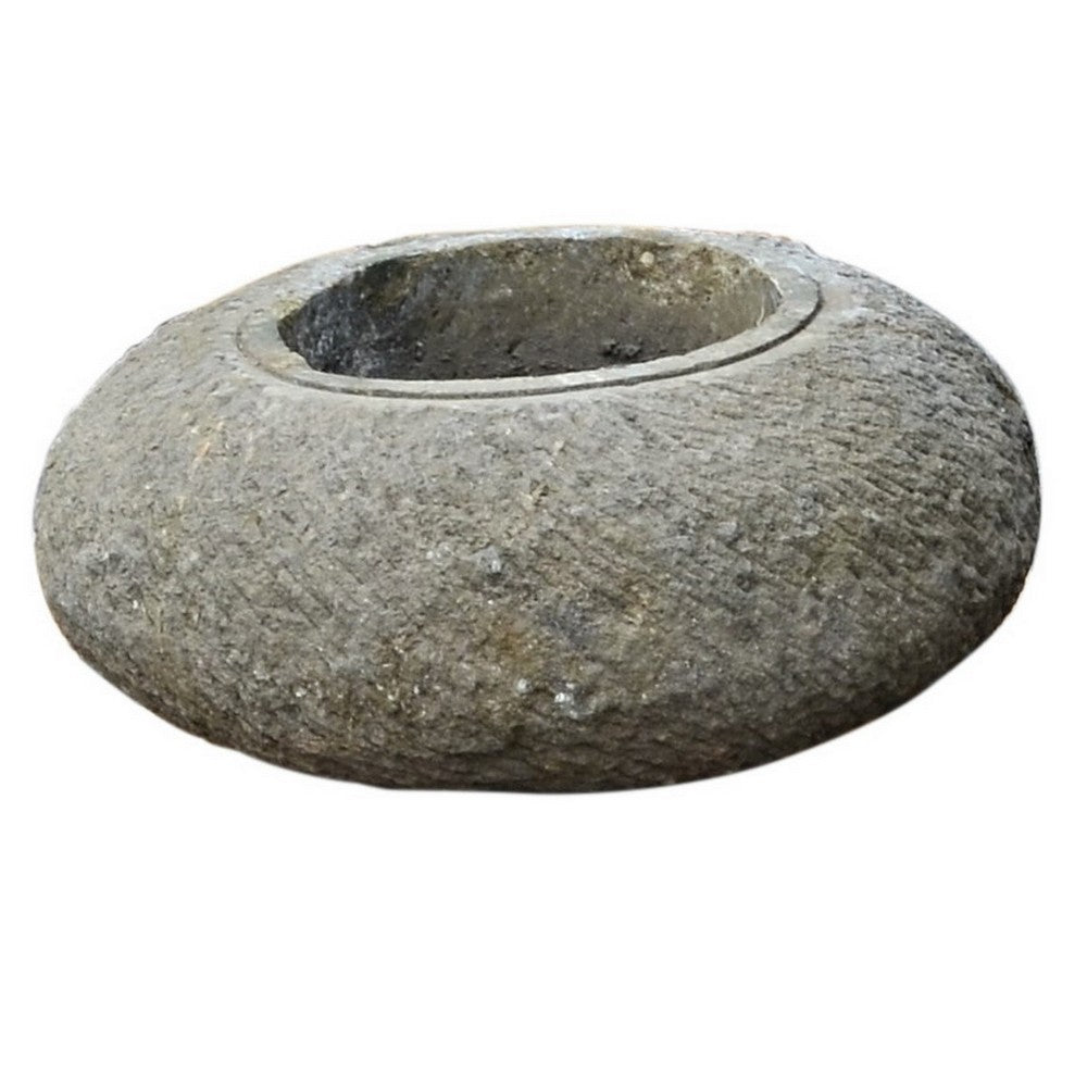 Indonesian Natural Stone Round Bowl Planter - Large - Berbere Imports