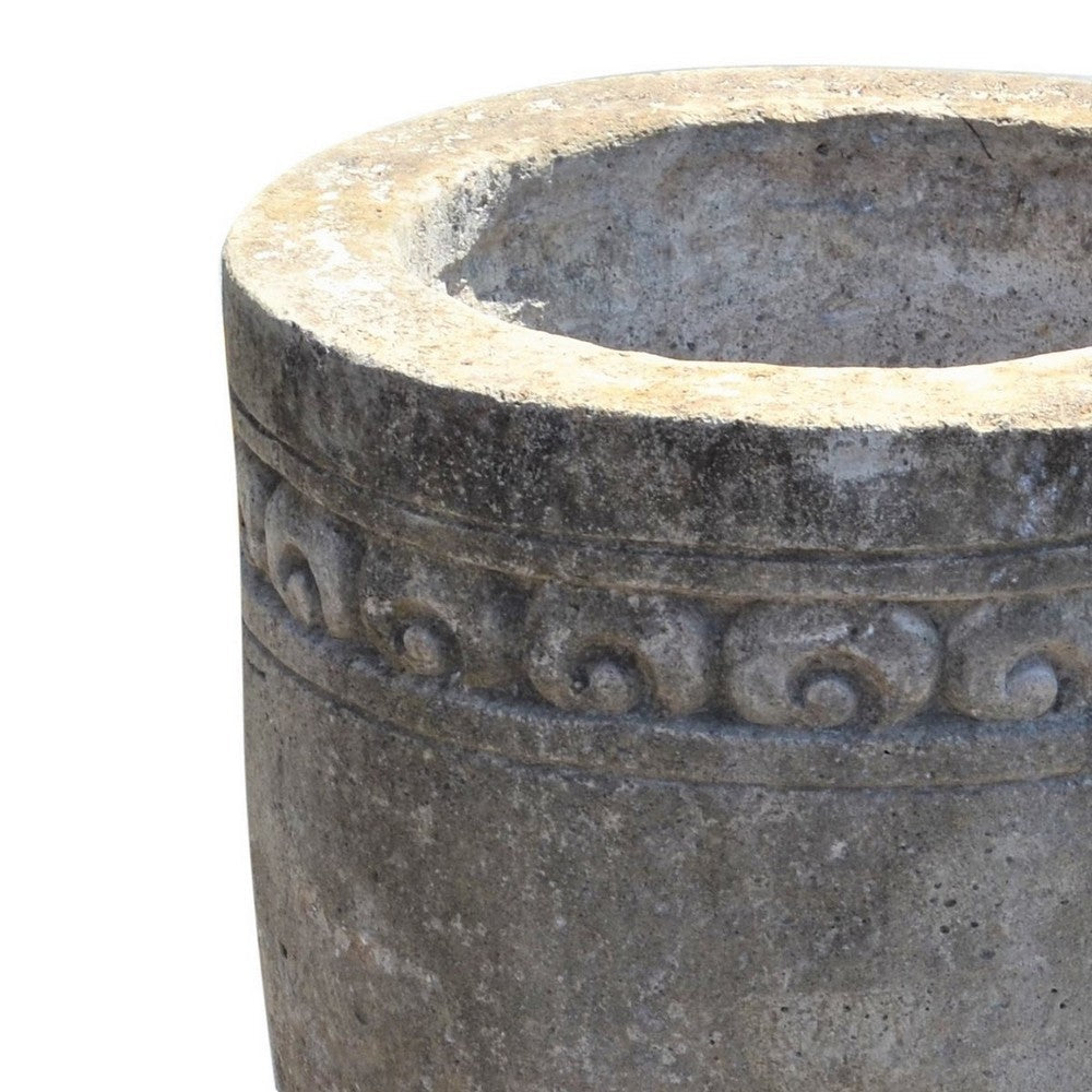 Indonesian Carved Stone Planter - Berbere Imports