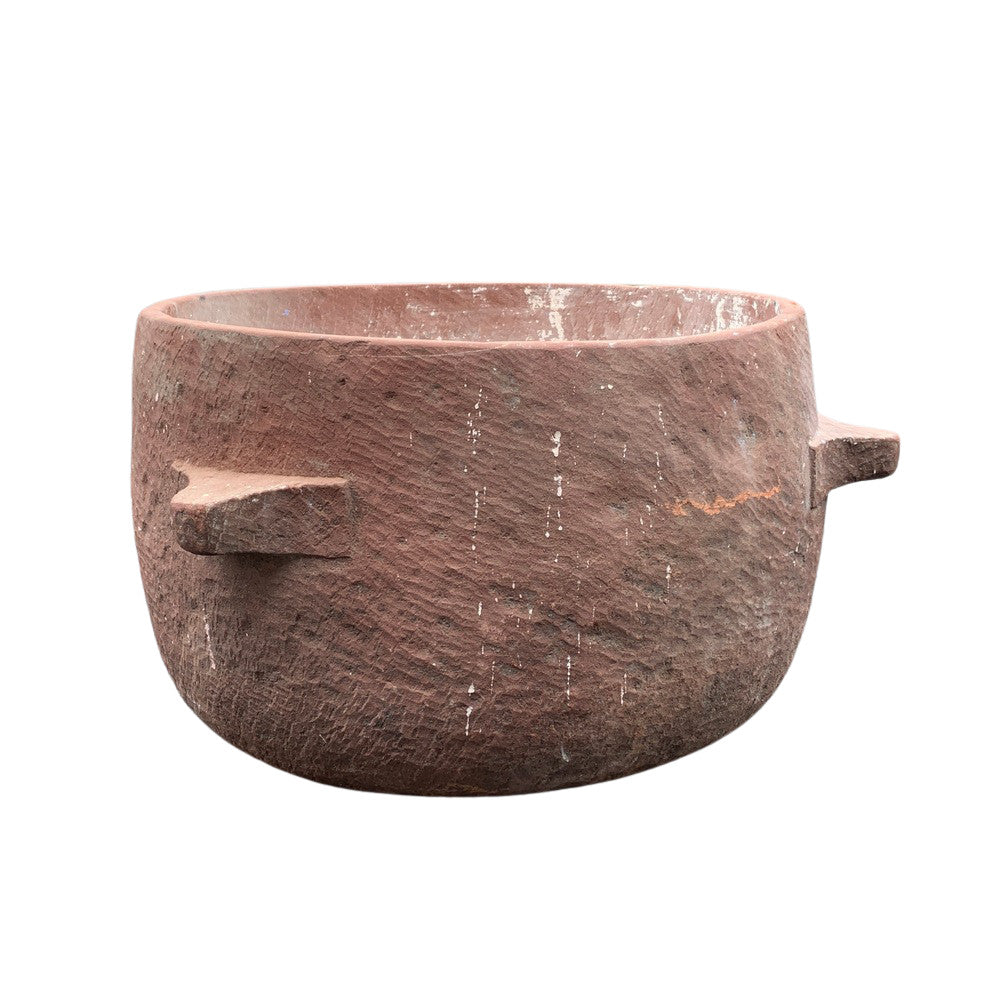 Antique Stone Kundi Planter With Handles - Berbere Imports