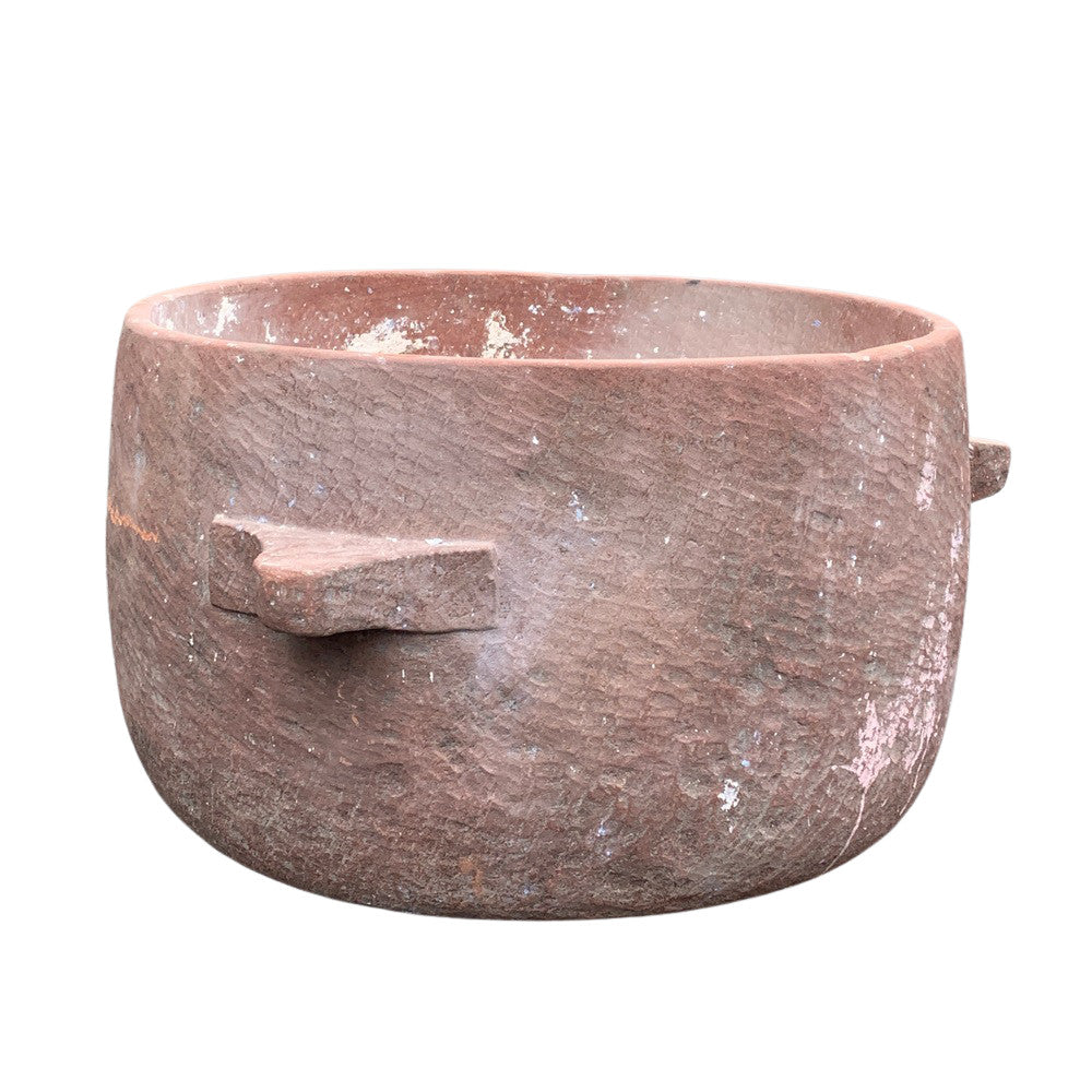 Antique Stone Kundi Planter With Handles - Berbere Imports