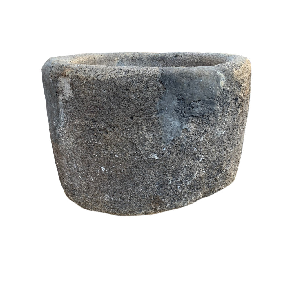 Antique Round Stone Planter - Berbere Imports