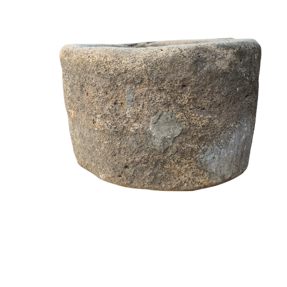 Antique Round Stone Planter - Berbere Imports