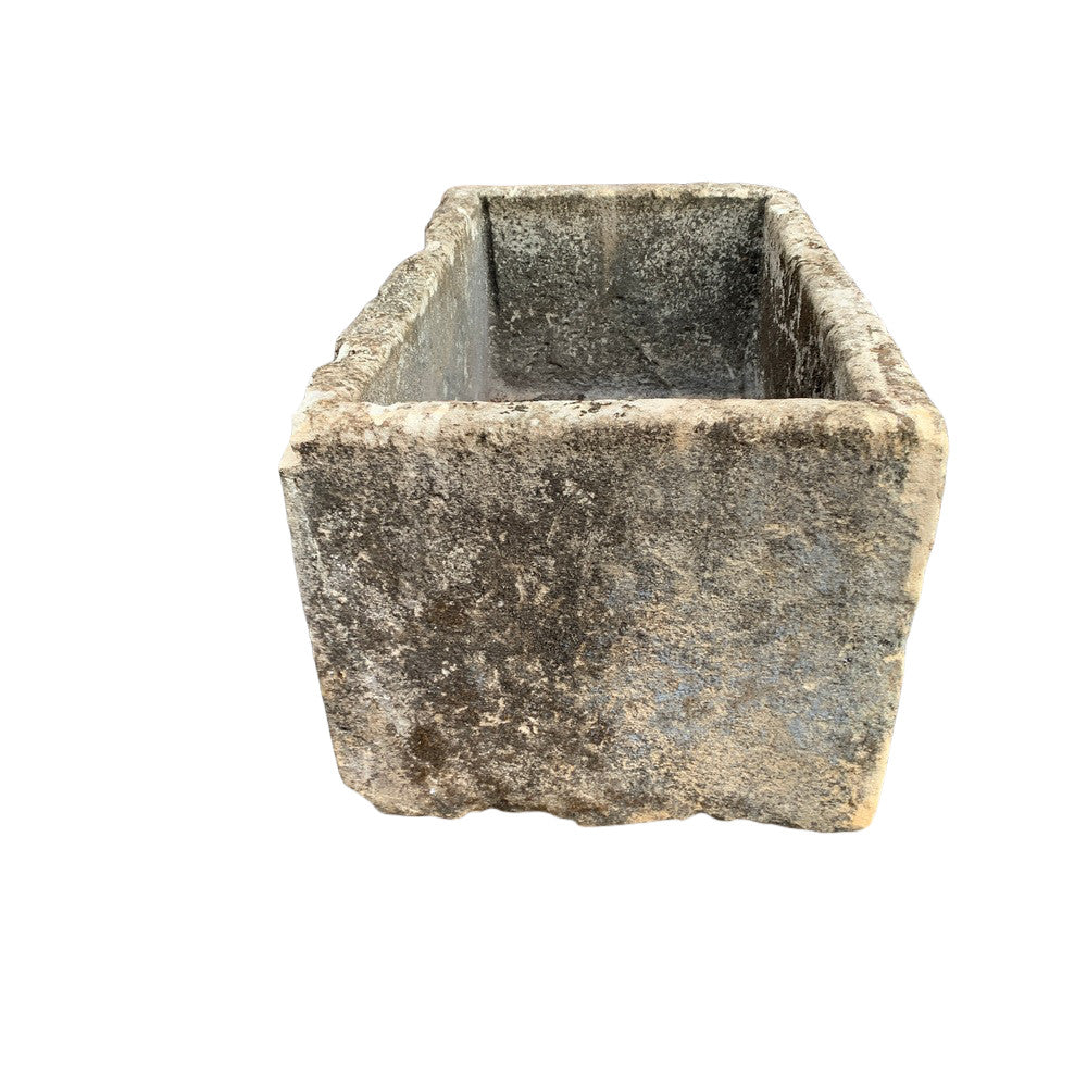 Antique Balinese Rectangular Limestone Planter  - Berbere Imports