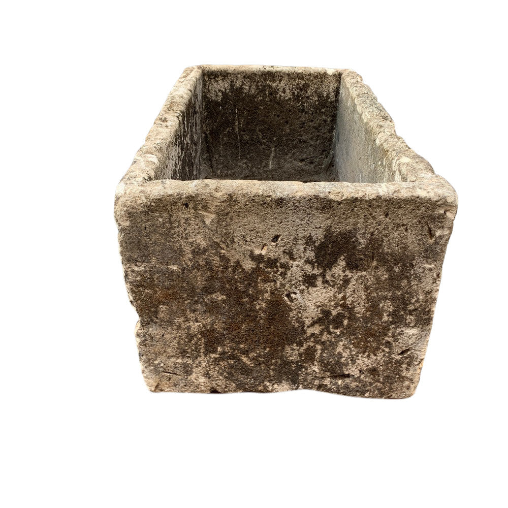 Antique Balinese Rectangular Limestone Planter  - Berbere Imports