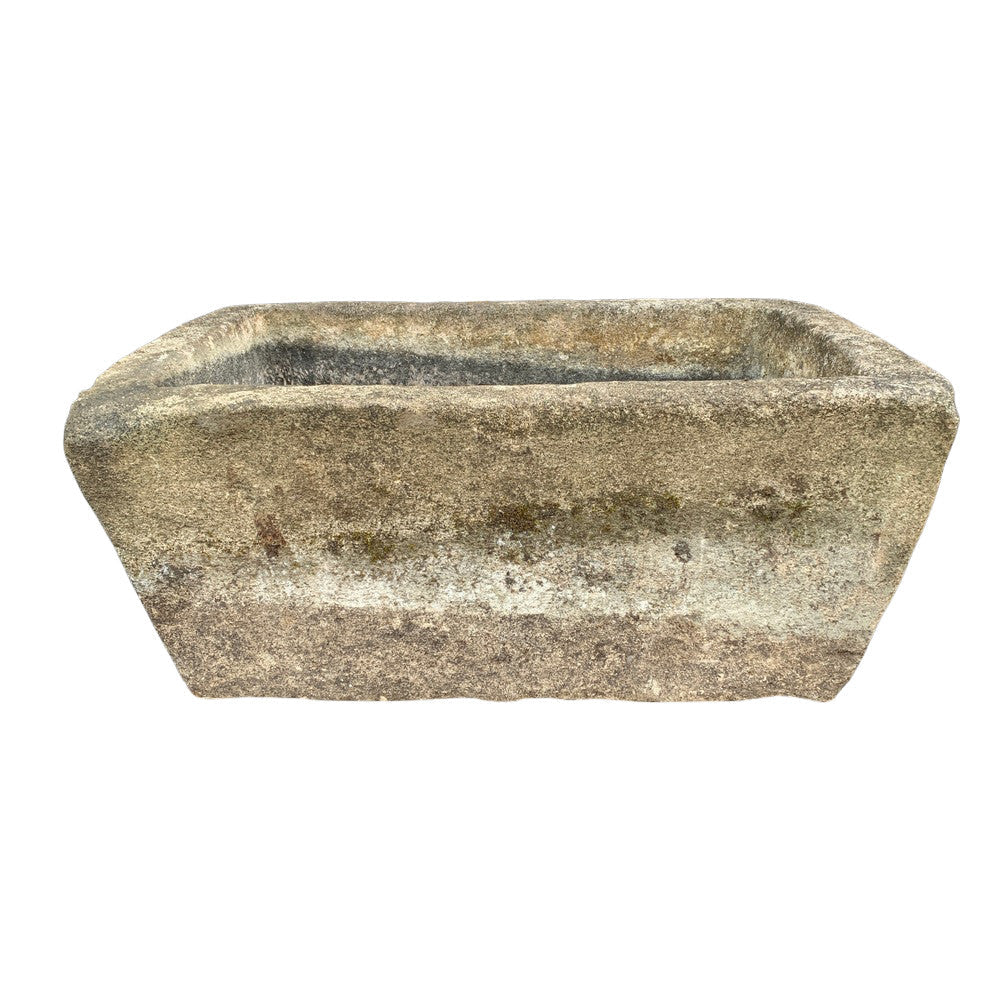 Antique Balinese Rectangular Limestone Planter  - Berbere Imports