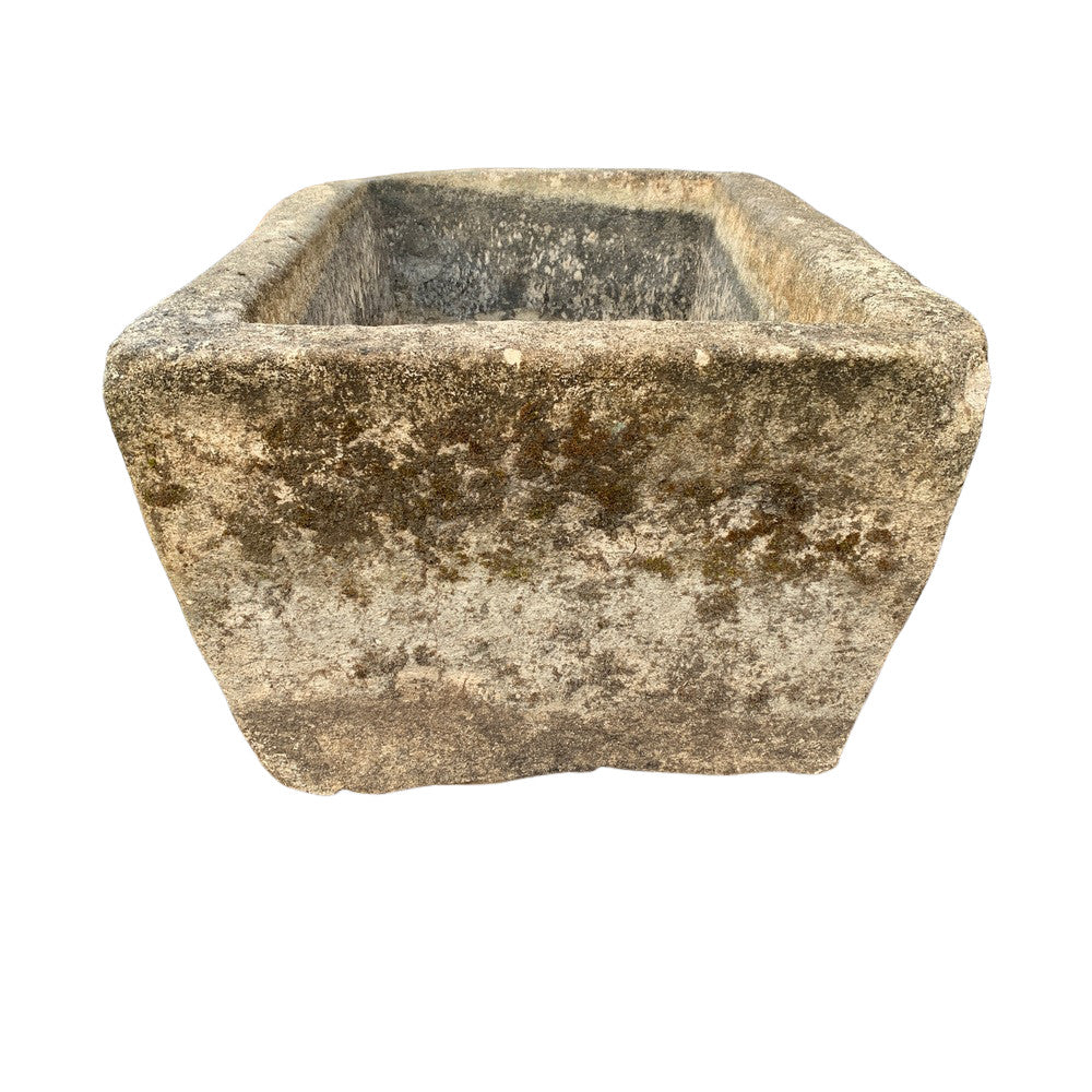 Antique Balinese Rectangular Limestone Planter  - Berbere Imports