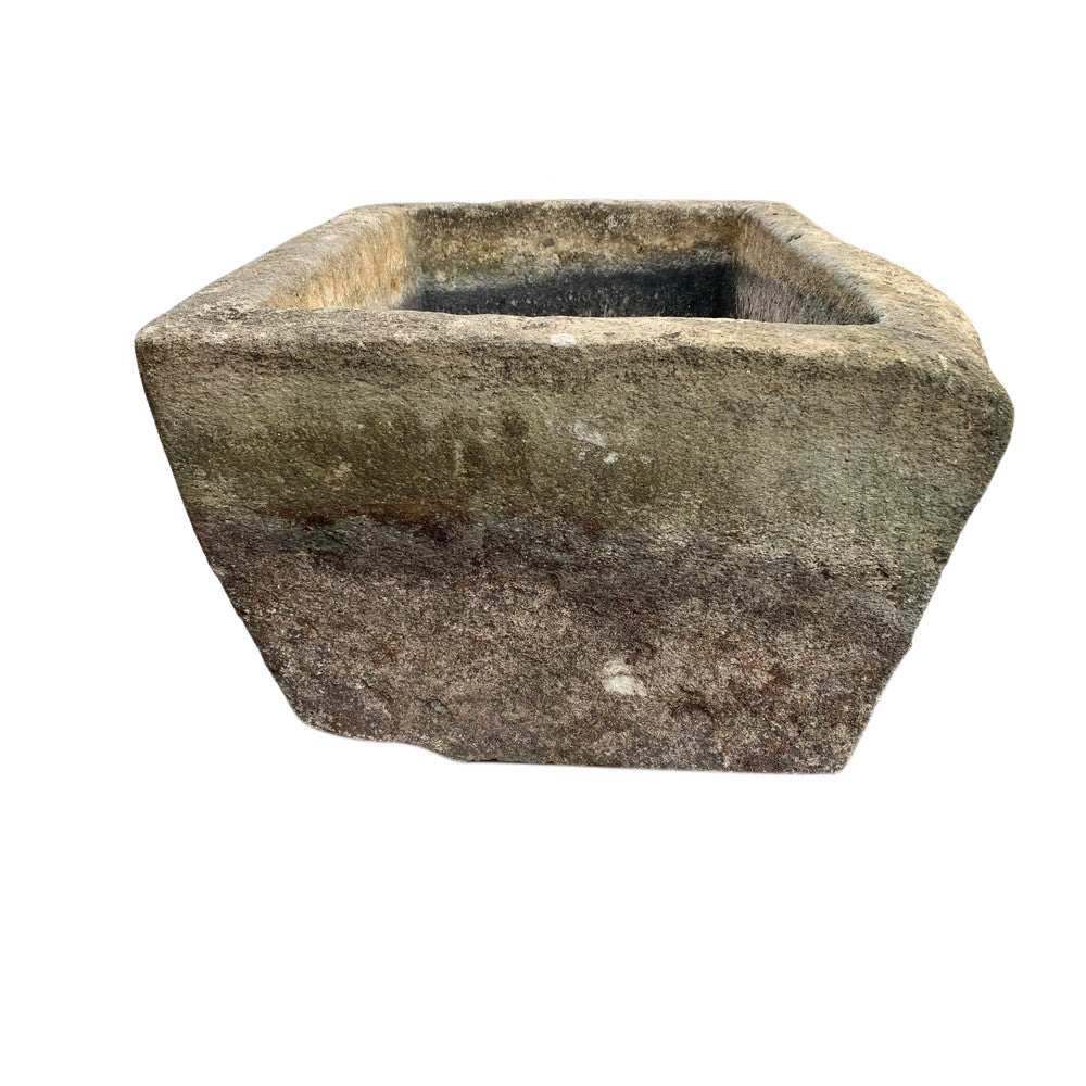 Antique Balinese Rectangular Limestone Planter  - Berbere Imports