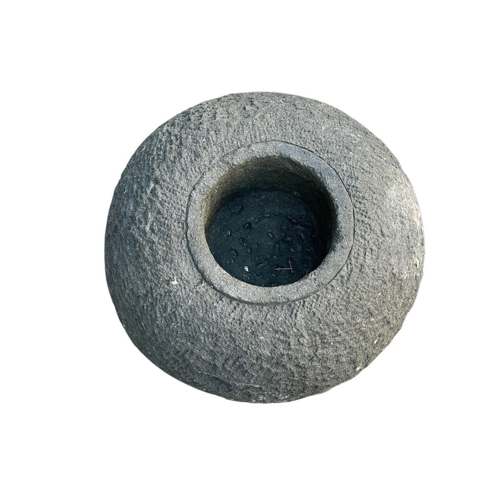 Low Round Natural Stone Planter - Berbere Imports