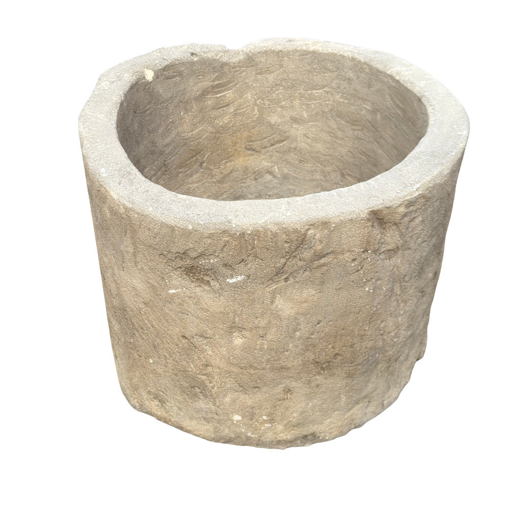 Indonesian Wethered Limestone Planter - Small - Berbere Imports