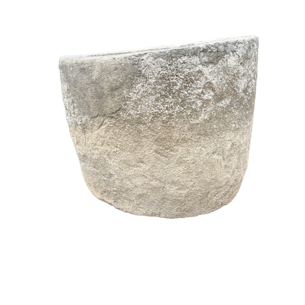 Antique Indonesian Round Limestone Trough - Berbere Imports