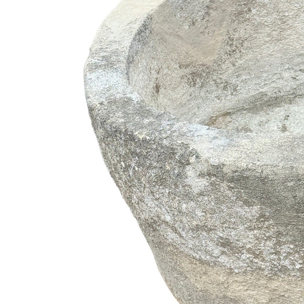 Antique Indonesian Round Limestone Trough - Berbere Imports