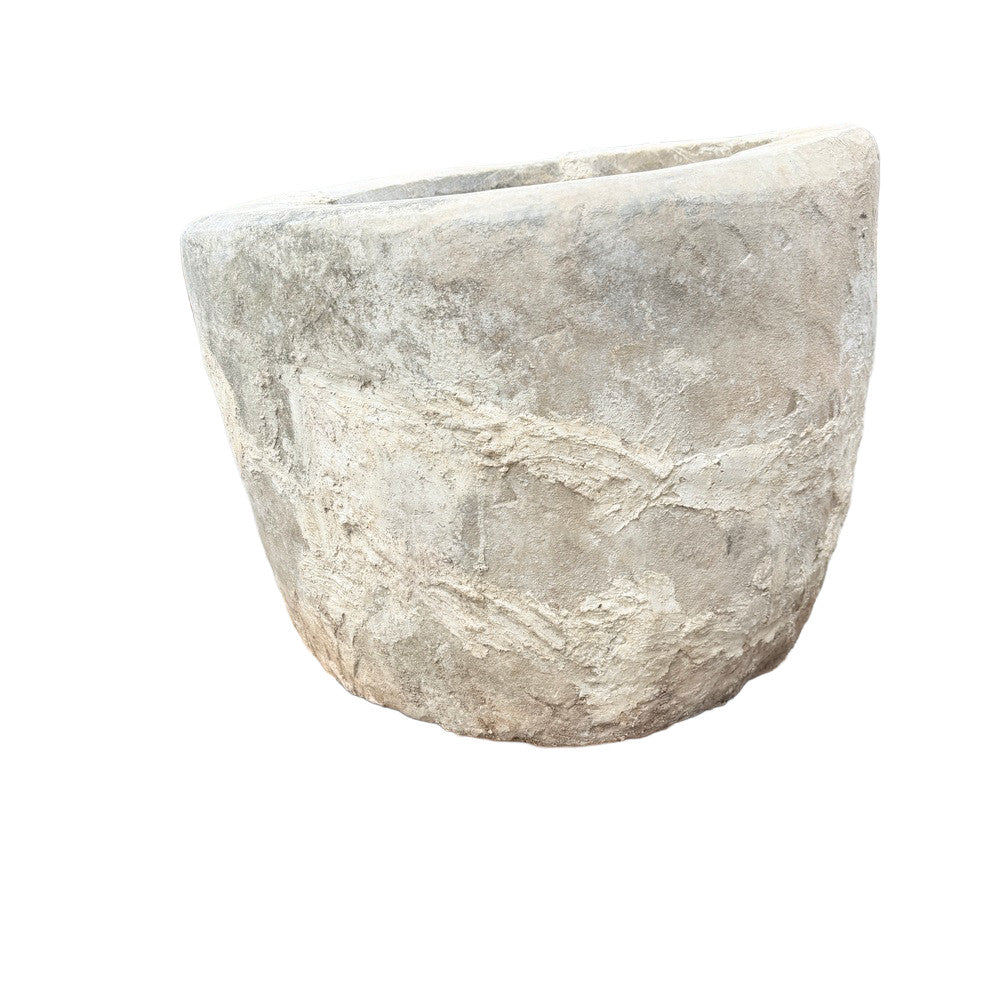 Antique Indonesian Round Limestone Trough - Berbere Imports