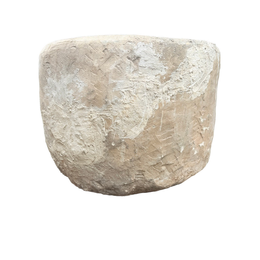 Antique Indonesian Round Limestone Trough - Berbere Imports