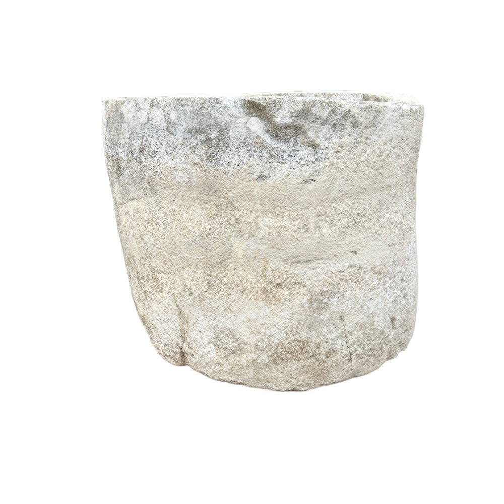 Antique Indonesian Round Limestone Trough - Berbere Imports