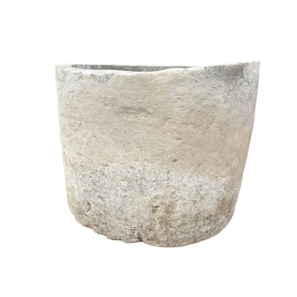 Antique Indonesian Round Limestone Trough - Berbere Imports