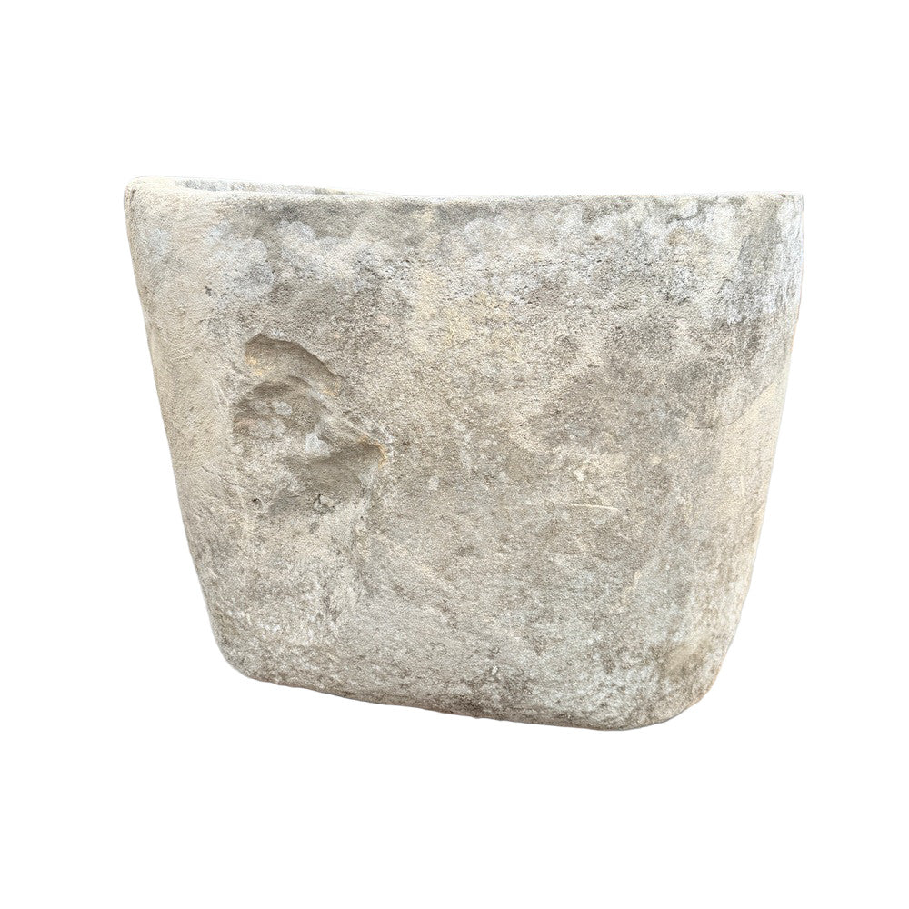 Antique Indonesian Round Limestone Trough - Berbere Imports