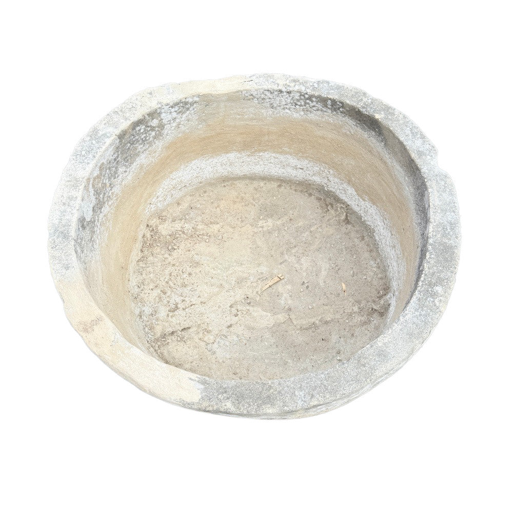 Antique Indonesian Round Limestone Trough - Berbere Imports
