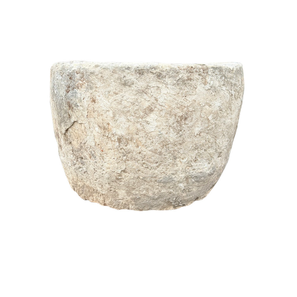 Antique Indonesian Round Limestone Trough - Berbere Imports
