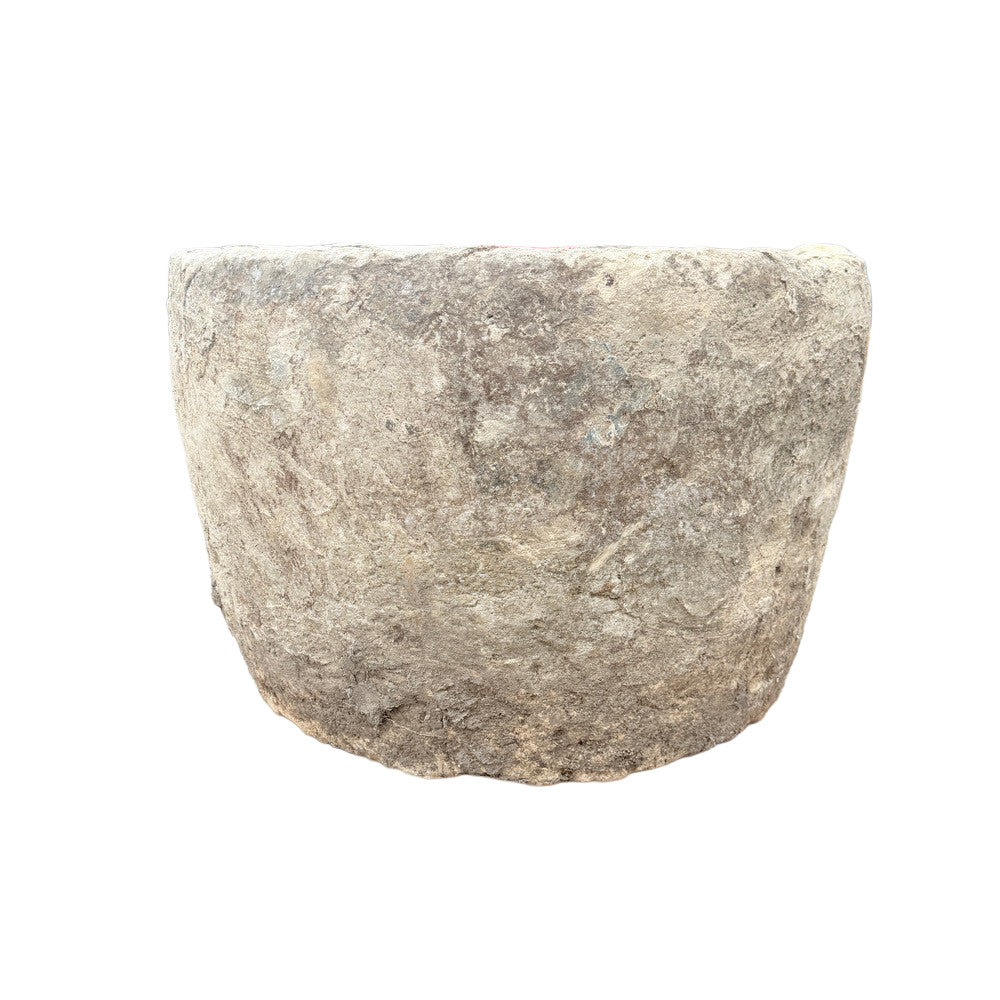 Antique Indonesian Round Limestone Trough - Berbere Imports