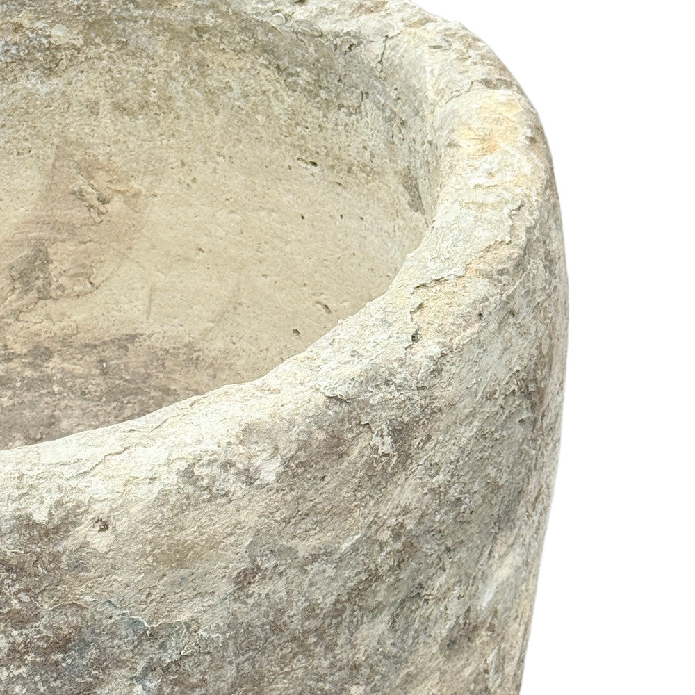 Antique Indonesian Round Limestone Trough - Berbere Imports