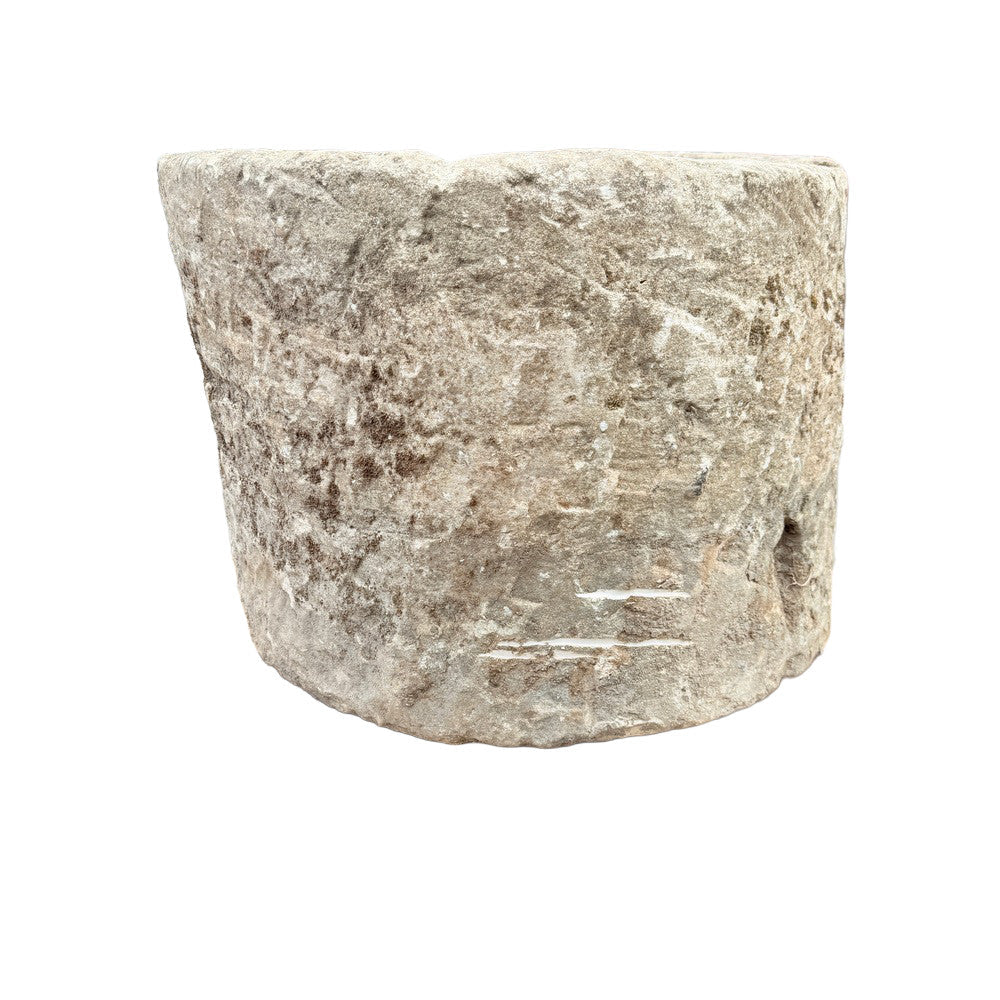 Antique Indonesian Round Limestone Trough - Berbere Imports