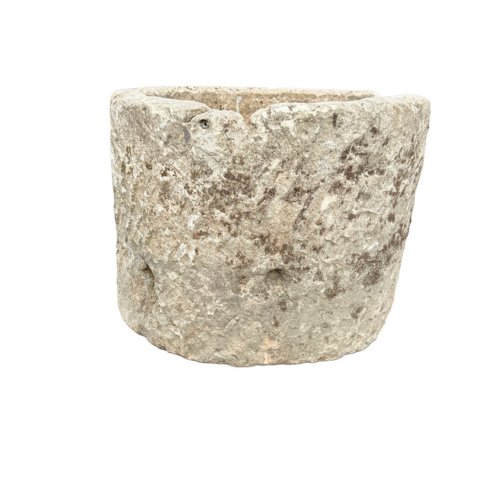 Antique Indonesian Round Limestone Trough - Berbere Imports