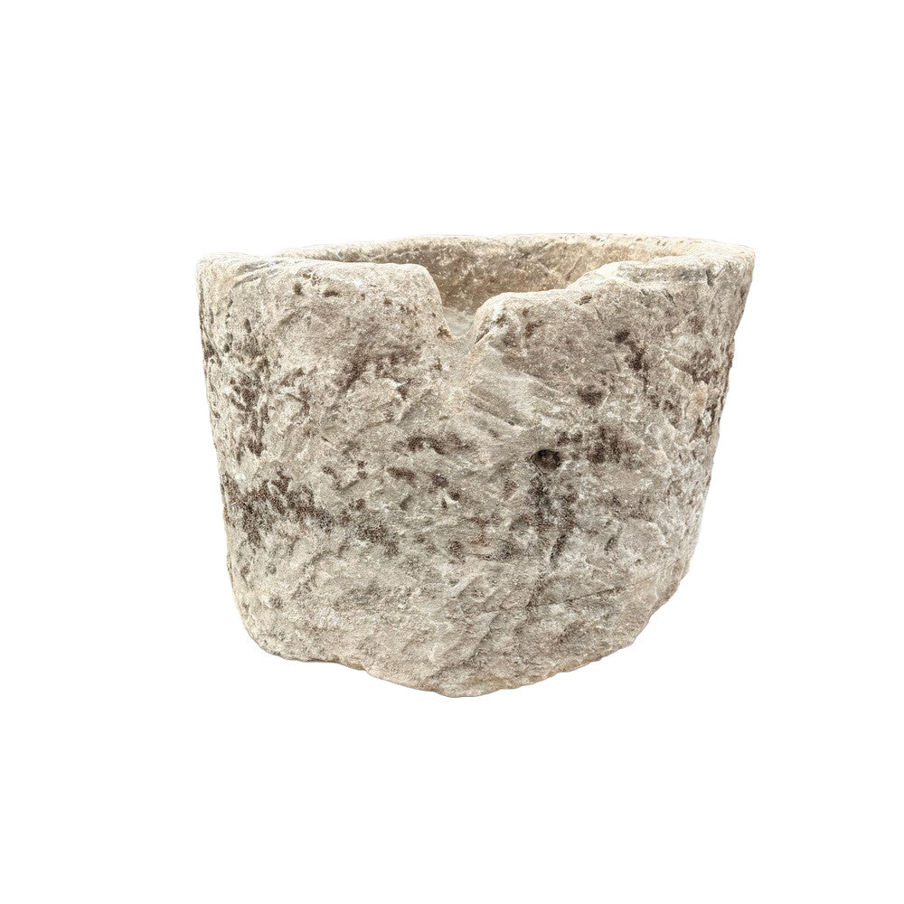 Antique Indonesian Round Limestone Trough - Berbere Imports