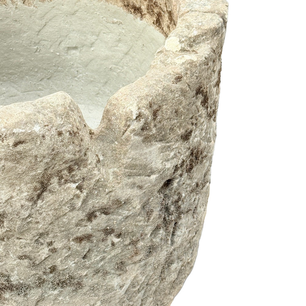 Antique Indonesian Round Limestone Trough - Berbere Imports